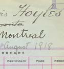Thumbnail - Lieutenant Hugh Lewis Hoyles Roll Card