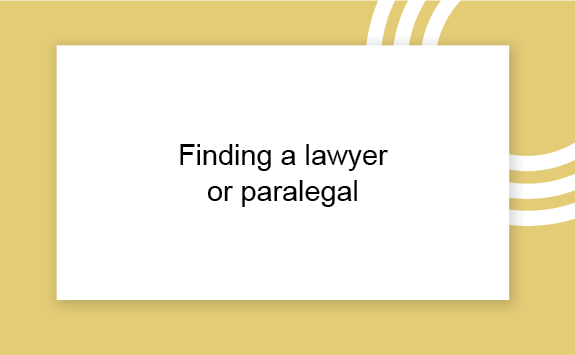Finding a lawyer or paralegal- graphics tile